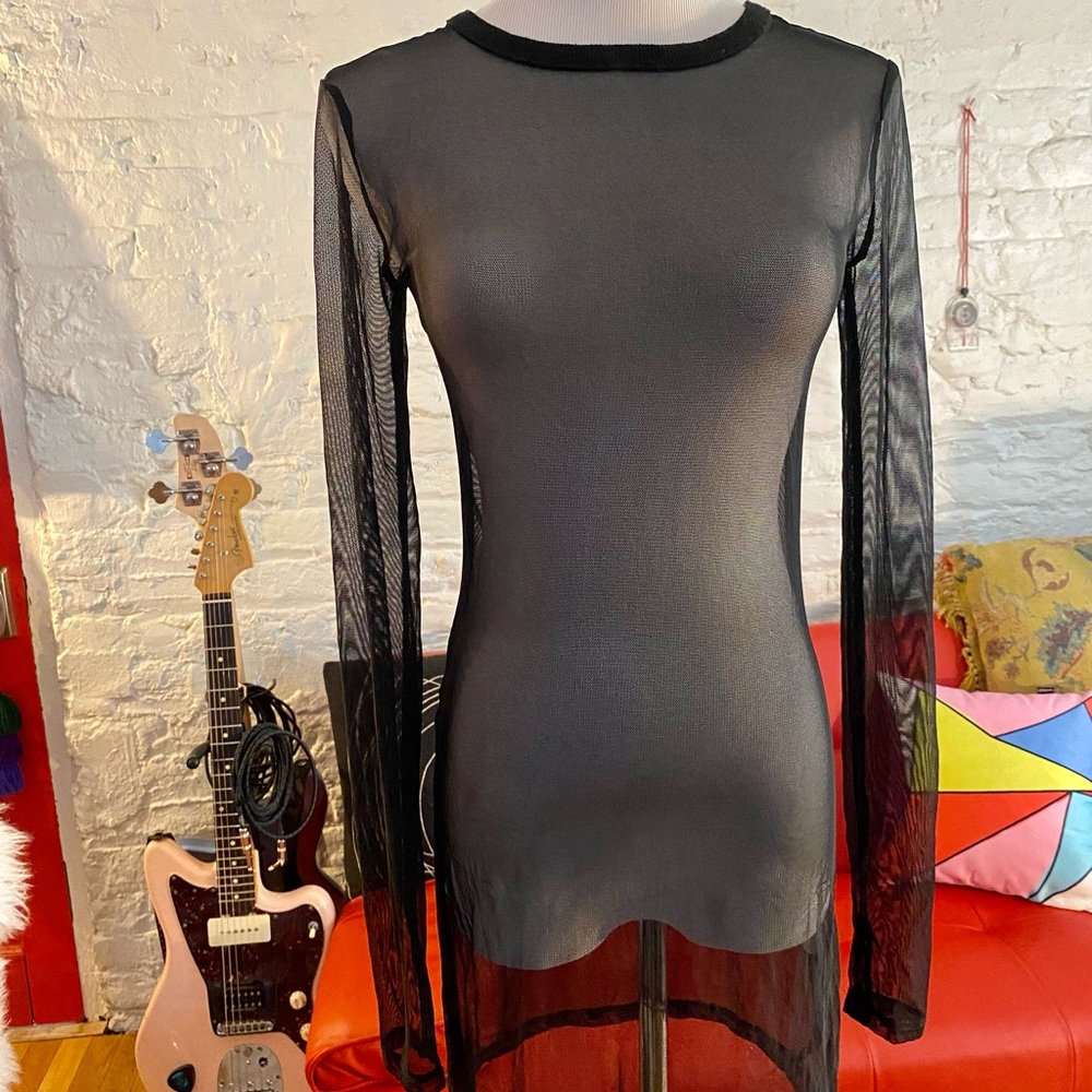 Mesh Mini Dress - Black